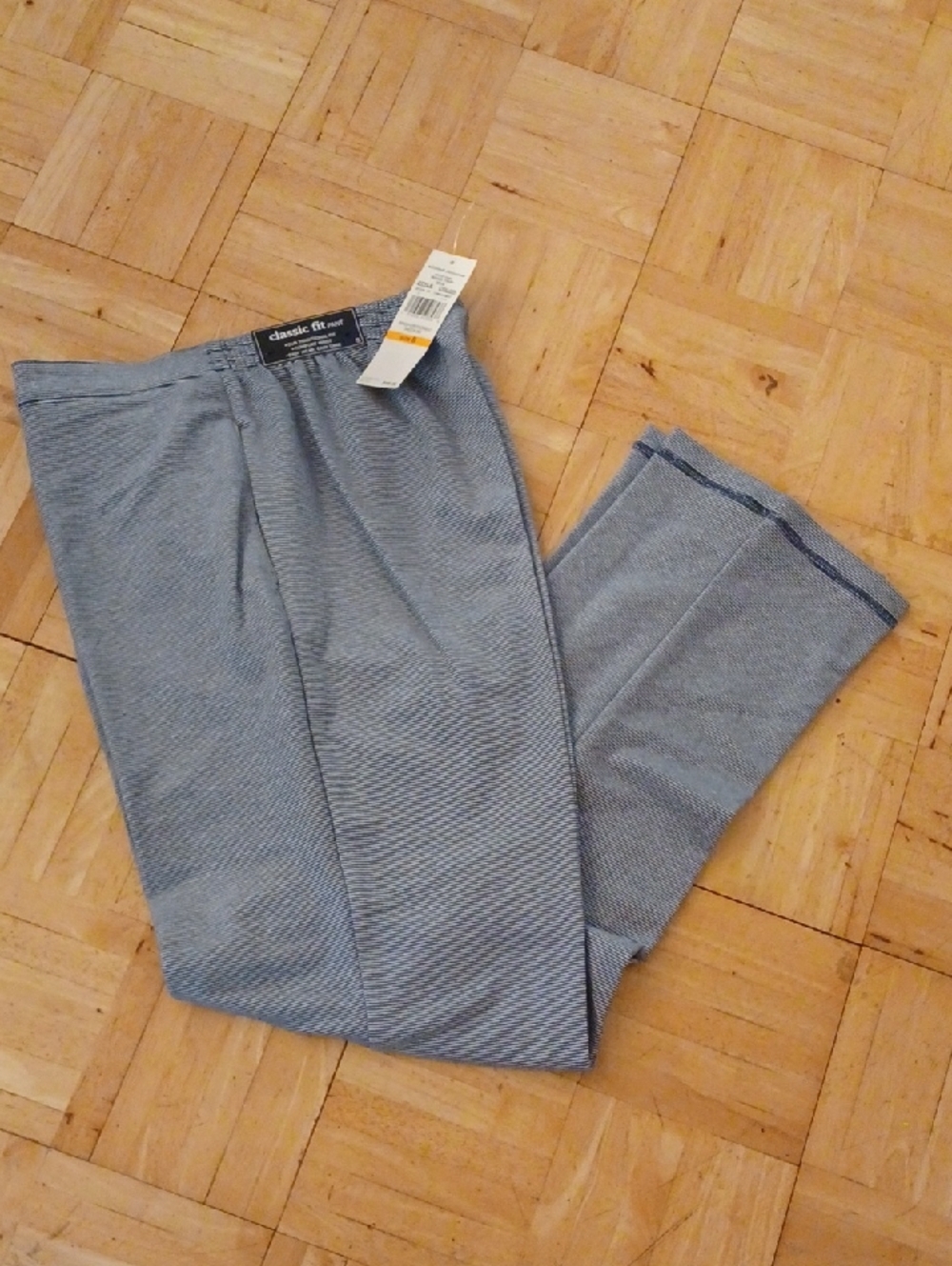 Alfred Dunner Light Blue Textured Women's Dress Pants